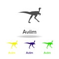 aviim, dinosaur colored icon. Can be used for web, logo, mobile app, UI, UX