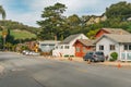 Avila Beach mobile homes, exterior, street view. Avila Beach is a small beach town in california central Coast