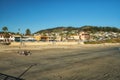 Large wide sandy beach of Avila Beach City, California Coastline