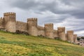 Avila Castile and Leon, Spain: the famous medieval walls that surround the city. UNESCO World Heritage Site Royalty Free Stock Photo