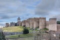 Avila Castile and Leon, Spain: the famous medieval walls that surround the city. UNESCO World Heritage Site Royalty Free Stock Photo