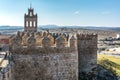 Avila Castile and Leon, Spain: the famous medieval walls that surround the city. UNESCO World Heritage Site Royalty Free Stock Photo