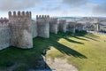 Avila Castile and Leon, Spain: the famous medieval walls that surround the city. UNESCO World Heritage Site Royalty Free Stock Photo