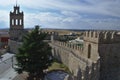 Avila city surrounded by walls and bell tower. Medieval city. Medieval walls and towers. Avila. Castile and Leon. Spain. Royalty Free Stock Photo