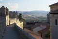 Avila city surrounded by walls. Medieval city. Medieval walls and towers. Avila. Castile and Leon. Spain. Royalty Free Stock Photo