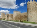 Avila city wall Royalty Free Stock Photo