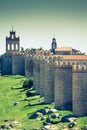 Avila. Detailed view of Avila walls, also known as murallas de avila Royalty Free Stock Photo