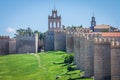 Avila. Detailed view of Avila walls, also known as murallas de avila Royalty Free Stock Photo