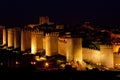 Avila at night, Castile and Leon, Spain Royalty Free Stock Photo