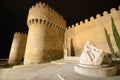 Avila at night, medieval city walls. Avila, Spain. Royalty Free Stock Photo