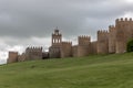 Amazing view of Avila city Walls & fortress, full around view at the medieval historic city Royalty Free Stock Photo