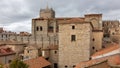 Avila, Spain cityscape with the Gothic Cathedral of Avila embedded in the Wall of Avila Royalty Free Stock Photo