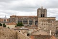 Avila, Spain cityscape with the Gothic Cathedral of Avila embedded in the Wall of Avila Royalty Free Stock Photo