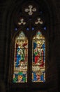 Stained glass window in the gothic Cathedral of Avila