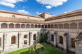 Avila, Spain - September 9, 2017: Cloister of Royal Monastery of Saint Thomas, Real Monasterio de Santo Tomas, is a monastery of
