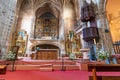 Avila, Spain - September 9, 2017: Main Altar of The Royal Monastery of St. Thomas or Real Monasterio de Santo Tomas in Avila Spain