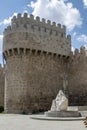 Statue of Saint Therese of Jesus near the wall of Avila, Castile and Leon, Spain