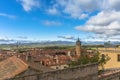 View at the Toledo city downtown top buildings, full historical urban architecture buildings inside at the fortress Royalty Free Stock Photo