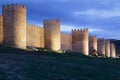 Avila walls at night Royalty Free Stock Photo