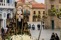 Aviles, Asturias, Spain, April 15, 2022. Holy Week procession in the city of Aviles in Asturias. Royalty Free Stock Photo