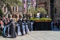 Aviles, Asturias, Spain, April 15, 2022. Holy Week procession in the city of Aviles in Asturias. Royalty Free Stock Photo