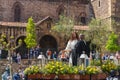 Aviles, Asturias, Spain, April 15, 2022. Holy Week procession in the city of Aviles in Asturias. Royalty Free Stock Photo