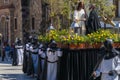 Aviles, Asturias, Spain. April 14, 2022. Holy Week procession in the city of Aviles in Asturias Royalty Free Stock Photo