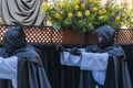 Aviles, Asturias, Spain. April 14, 2022. Holy Week procession in the city of Aviles in Asturias Royalty Free Stock Photo