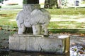 AvilÃÂ©s, Spain - July 27, 2019:Urban waterscape fountain sculptur elephant