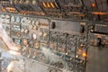 Avionics dashboard inside plane. Royalty Free Stock Photo