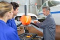 Avionics technician at work Royalty Free Stock Photo