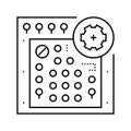 avionics testing aircraft line icon vector illustration