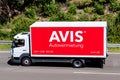 Mercedes-Benz Atego of Avis on motorway.