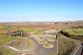 Avital Volcanic Park, border between Syria and Israeli occuppied Golan Heights with Quneitra Crossing, UNDOF camp Royalty Free Stock Photo