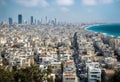 Aviv Tel ISRAEL February Panoramic Jaffa view Cessna 172 Business Beach City Winter Building Sea Blue Trees Modern Concrete