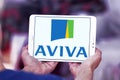 Aviva insurance company logo Royalty Free Stock Photo