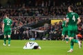 2022 FIFA World Cup Qualifier, Ireland versus Portugal; Cristiano Ronaldo complains on the floor after being fouled