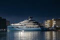 Aviva super yacht anchoed in Kalamata seaside city, Greece