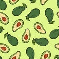 Avacado cartoon hand drawing