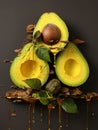 Avocado Artistry: Creative Arrangement of Half-Cut Delights