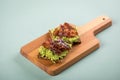 Avocado bacon on sunflower seed whole grain bread slice for breakfast or snack Royalty Free Stock Photo
