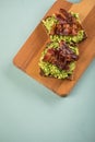 Avocado bacon on sunflower seed whole grain bread slice for breakfast or snack Royalty Free Stock Photo