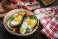 Avocado baked with egg