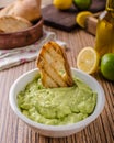 Avocado basil pesto with toast Royalty Free Stock Photo