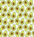 Avocado beauty seamless pattern. Vector illustration color seamless pattern. tropical friut concept