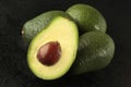 Avocado on black background Royalty Free Stock Photo