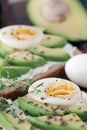 Avocado and boiled eggs Royalty Free Stock Photo