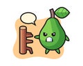 Avocado cartoon illustration as a karate fighter