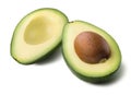 Avocado 2 cut half seed isolated on white background Royalty Free Stock Photo