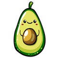 Avocado character design vector illustration isolated on white background Royalty Free Stock Photo